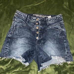 American Eagle High-Rise Acid Wash Shorts